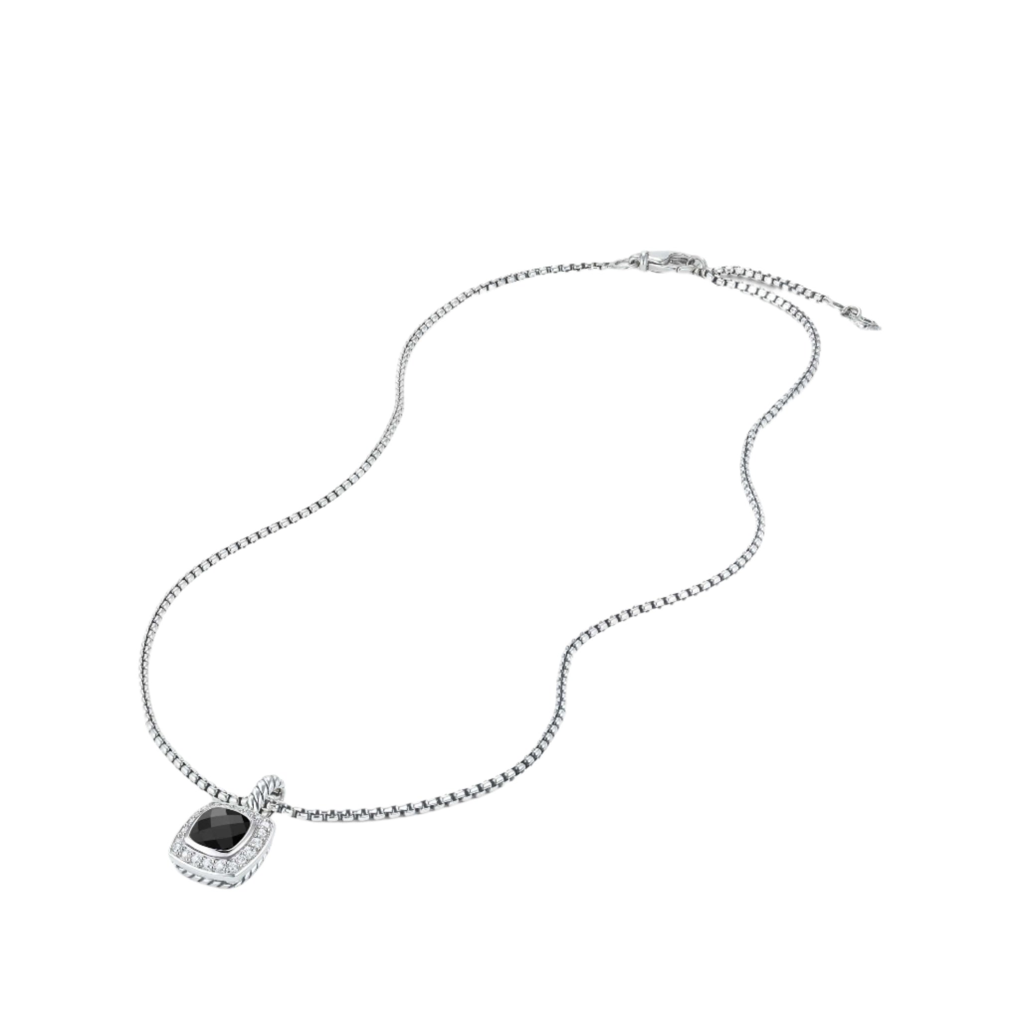 Pendant Necklace with Black Onyx and Diamonds