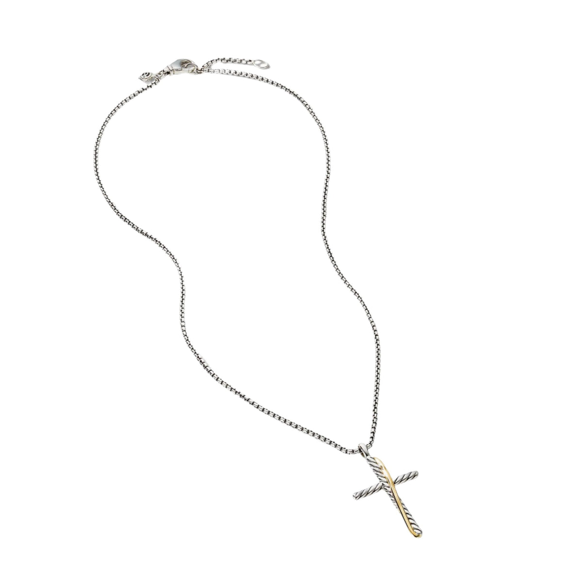 Crossover Cross Necklace with 18K Yellow Gold