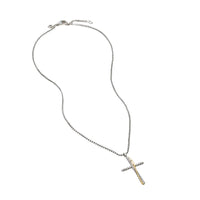 Crossover Cross Necklace with 18K Yellow Gold