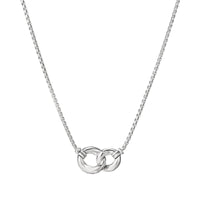 Double Link Necklace with Diamonds