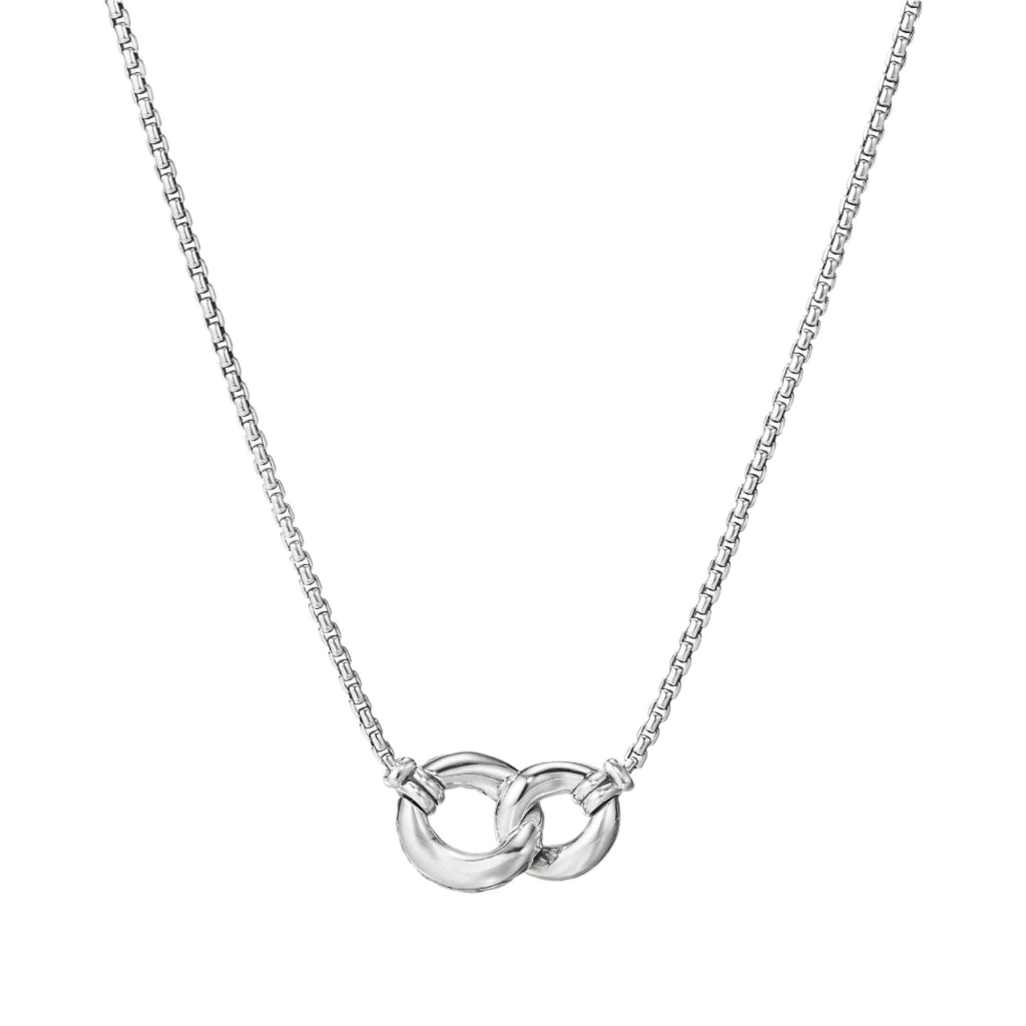 Double Link Necklace with Diamonds