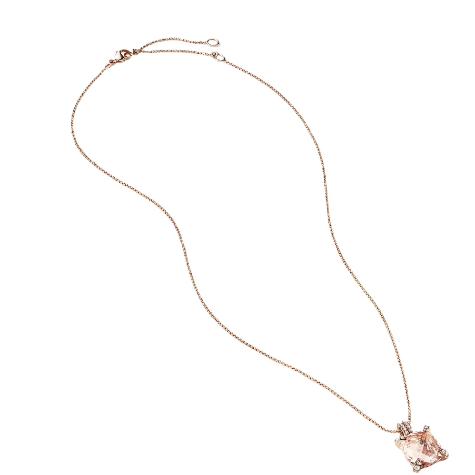 Chatelaine® Pendant Necklace with Diamonds in 18K Rose Gold, 11mm