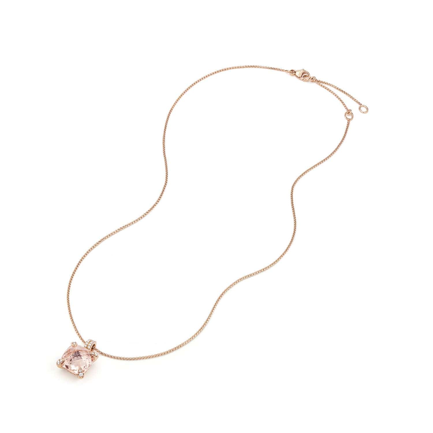 Chatelaine® Pendant Necklace with Diamonds in 18K Rose Gold, 11mm