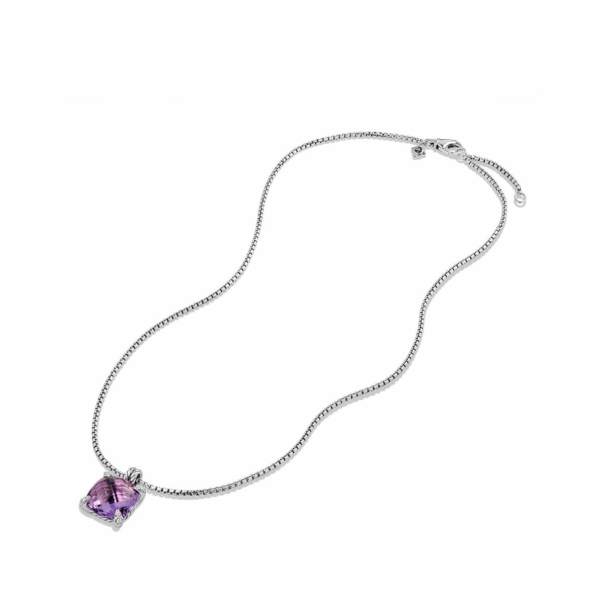 Pendant Necklace with Amethyst and Diamonds