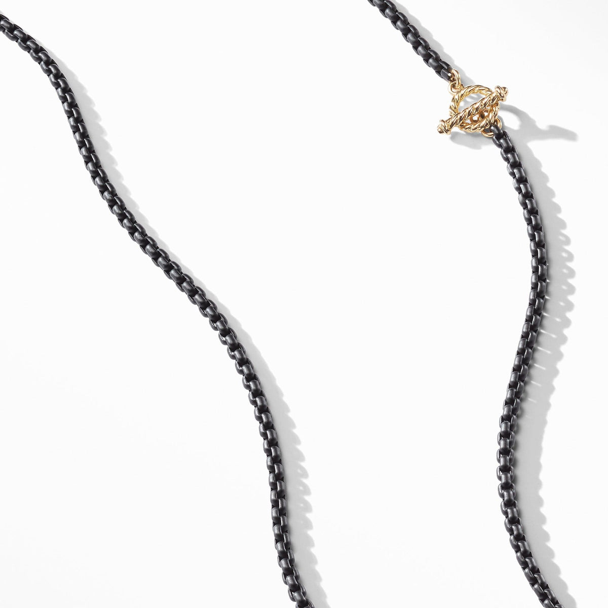 DY Bel Aire Chain Necklace in Black with 14K Gold Accents