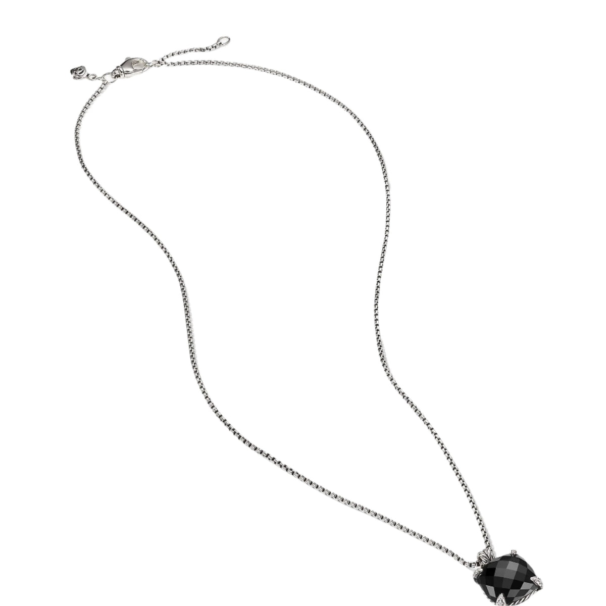 Chatelaine® Pendant Necklace with Black Onyx and Diamonds, 14mm