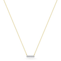 14K Yellow Gold Mini Diamond Pave Bar Necklace