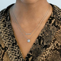 Dana Rebecca 14K White Gold Diamond Disc Necklace