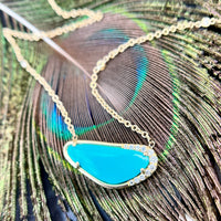 18K Yellow Gold Arizona Turquoise Stella Necklace