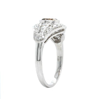 18K White Gold Vintage Style Brown Diamond Ring