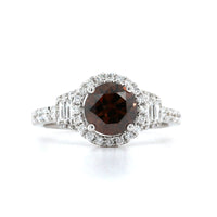 18K White Gold Brown Diamond Ring