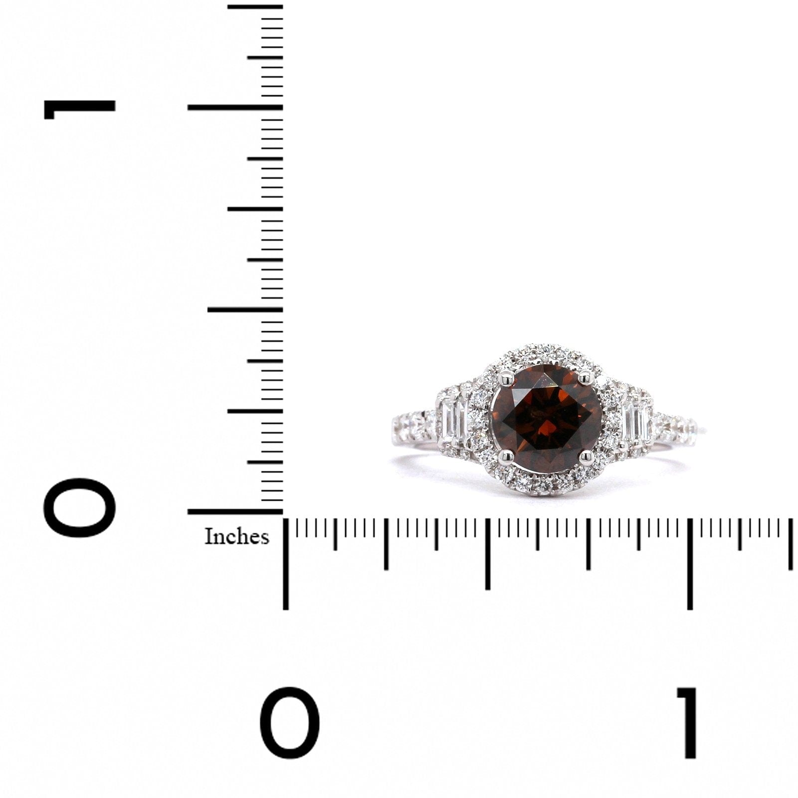 18K White Gold Brown Diamond Ring