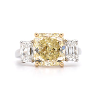 18K Yellow Gold and Platinum Yellow Diamond Ring