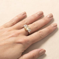 18K Yellow Gold and Platinum Yellow Diamond Ring
