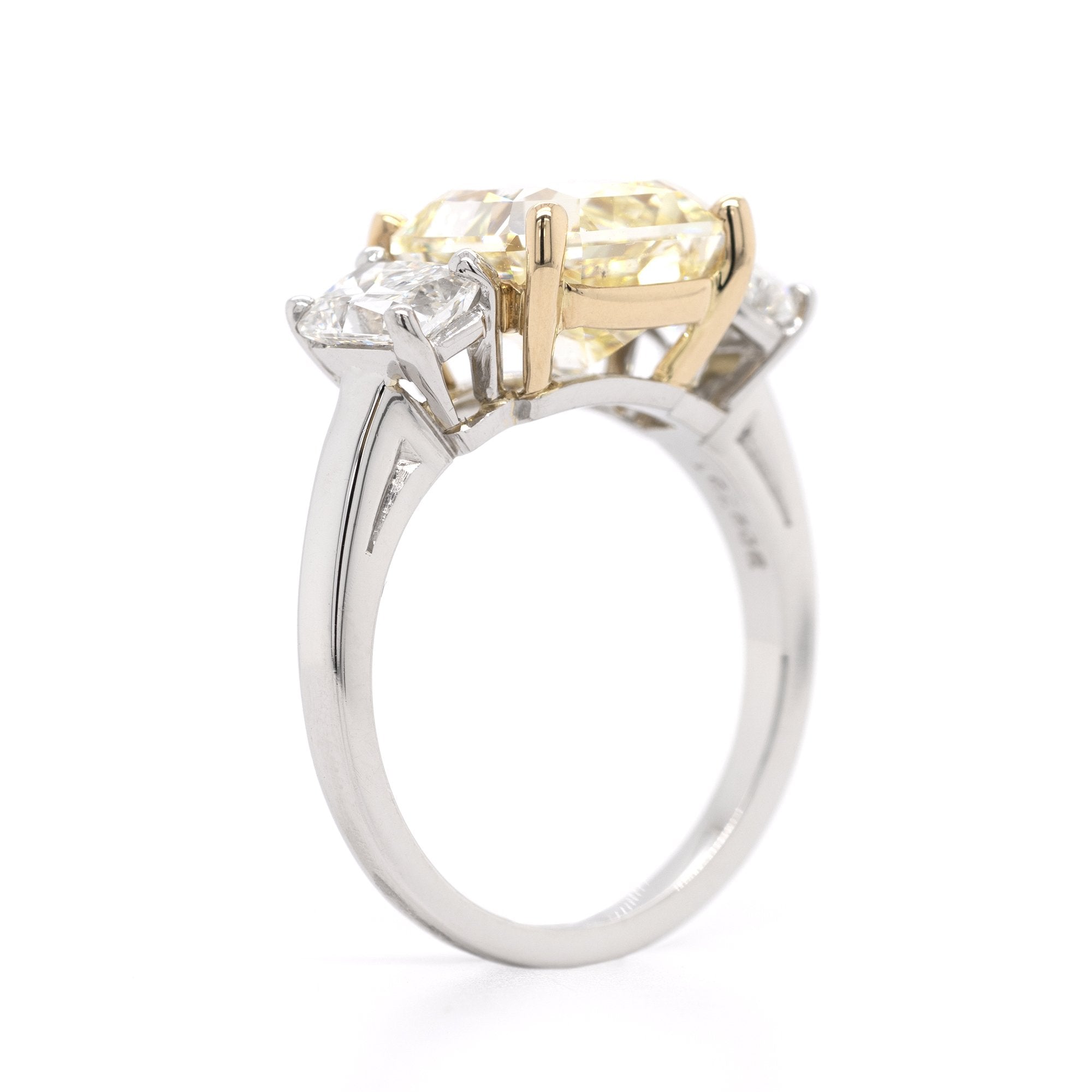 18K Yellow Gold and Platinum Yellow Diamond Ring