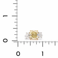 Oscar Heyman 18K Yellow Gold and Platinum Yellow Diamond Ring