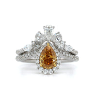 18K White Gold Diamond Engagement Ring and Band 2 Piece Set