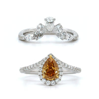 18K White Gold Diamond Engagement Ring and Band 2 Piece Set