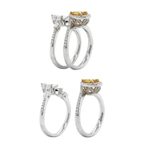18K White Gold Diamond Engagement Ring and Band 2 Piece Set