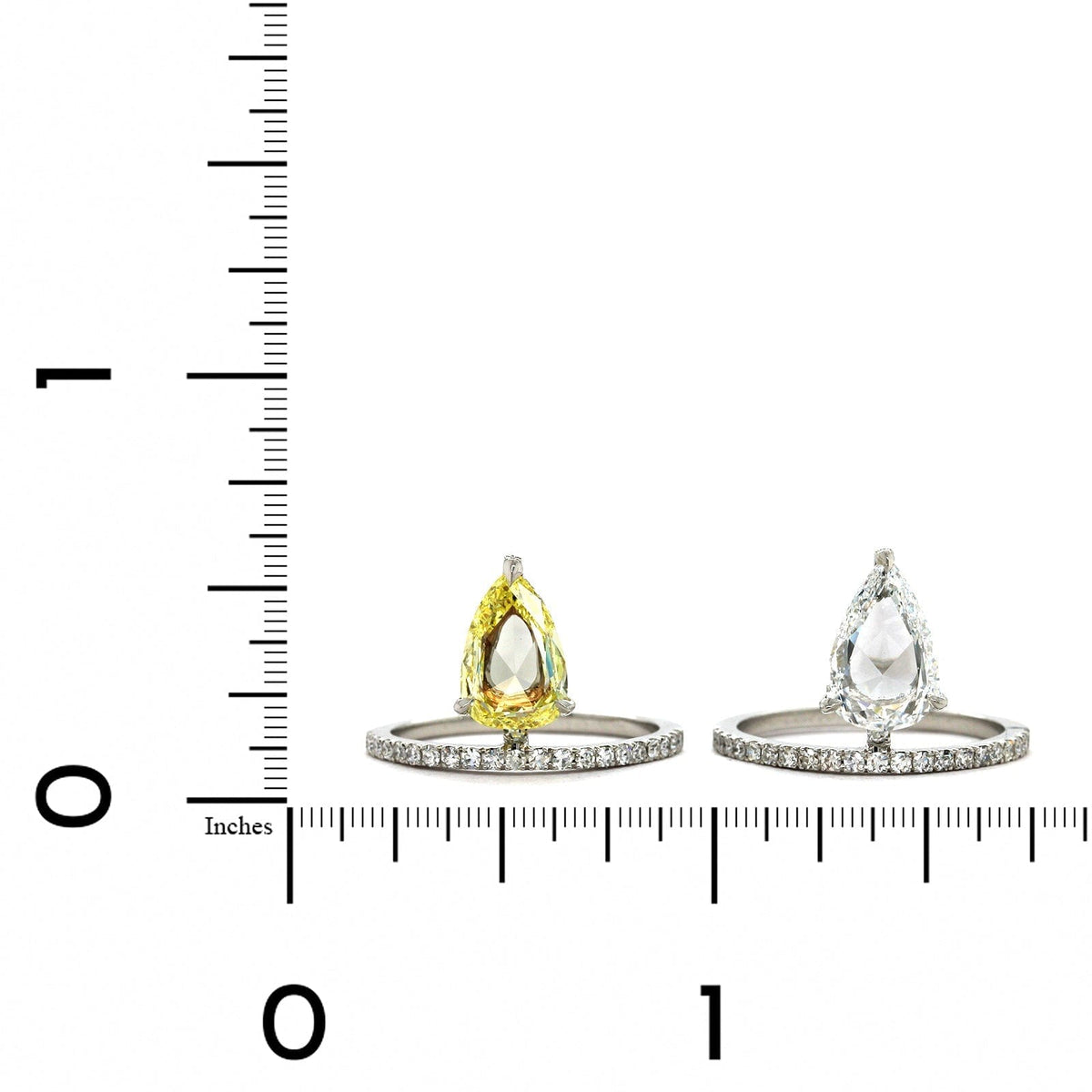 Platinum Pear Shape Diamond Set of 2 Ring, Long's Jewelers