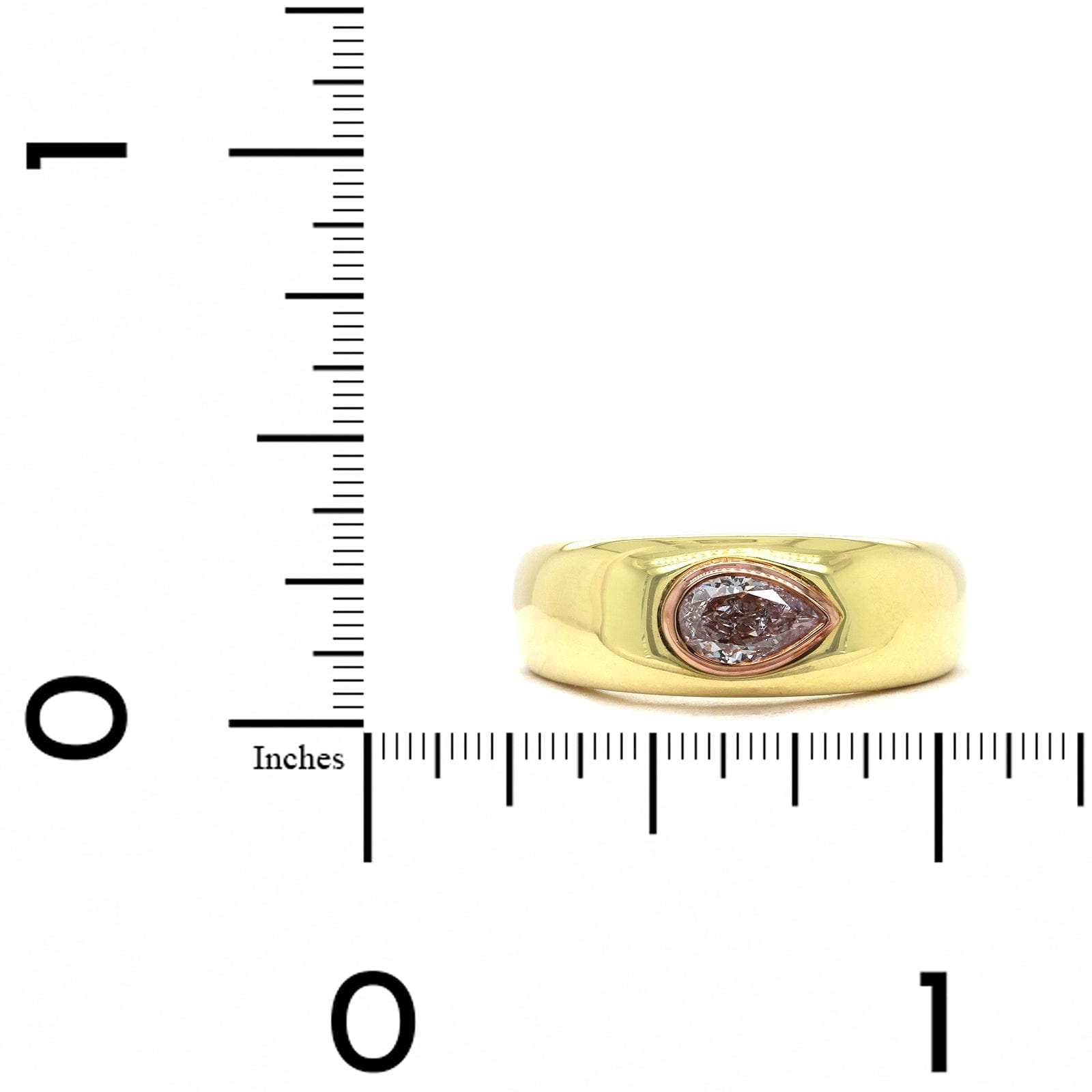 18K Yellow Gold Pear Shape Light Pink Diamond Ring, 18k yellow and 20k rose gold, Long's Jewelers