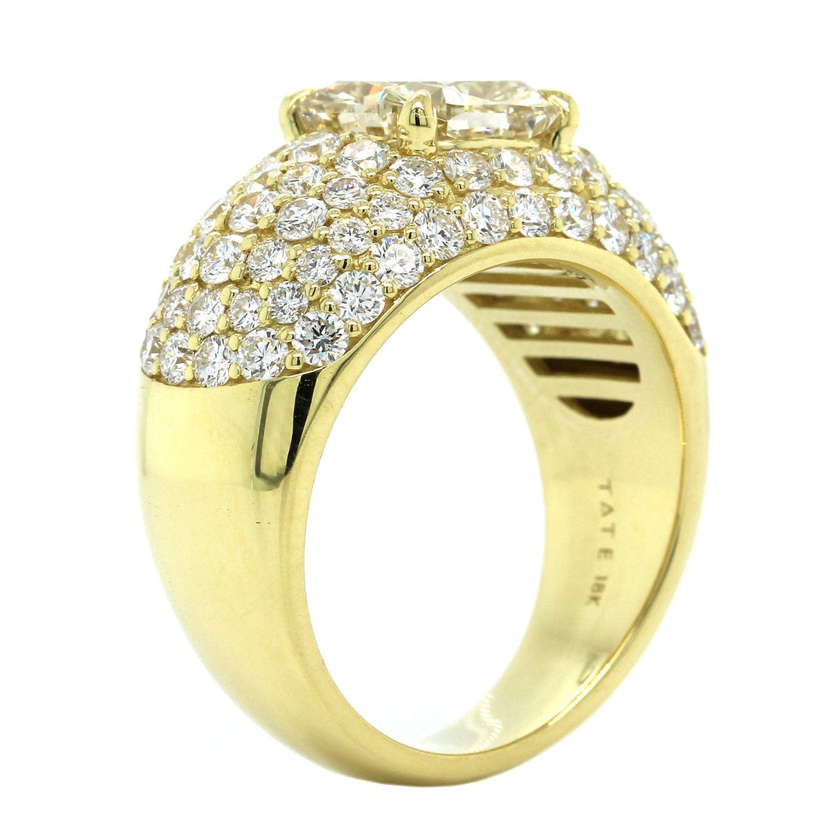 18K Yellow Gold Cushion Fancy Yellow Wide Ring, 18k yellow gold, Long's Jewelers