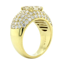 18K Yellow Gold Cushion Fancy Yellow Wide Ring, 18k yellow gold, Long's Jewelers