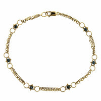 18K Yellow Gold Blue Diamond Bead Bracelet, Long's Jewelers
