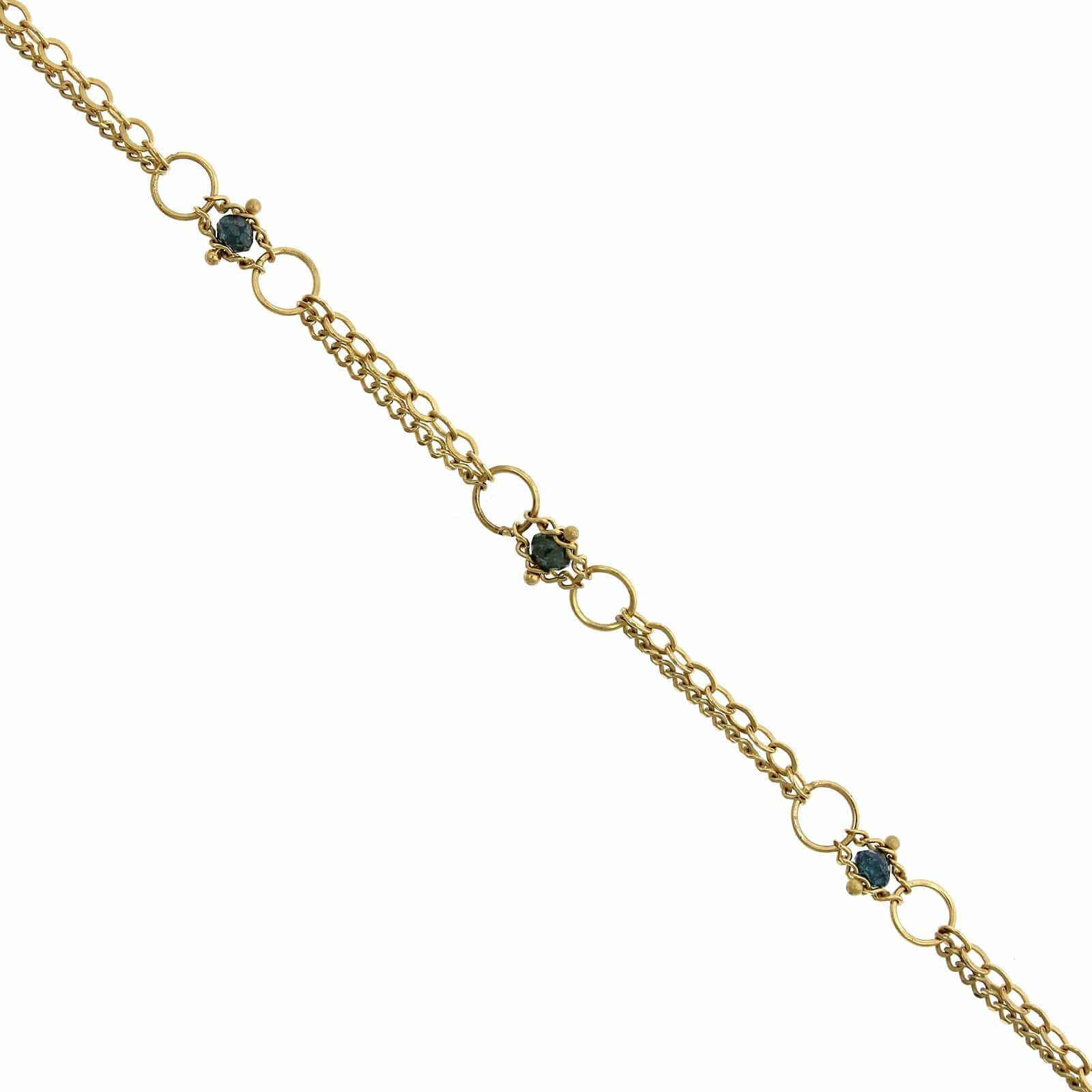 18K Yellow Gold Blue Diamond Bead Bracelet, Long's Jewelers