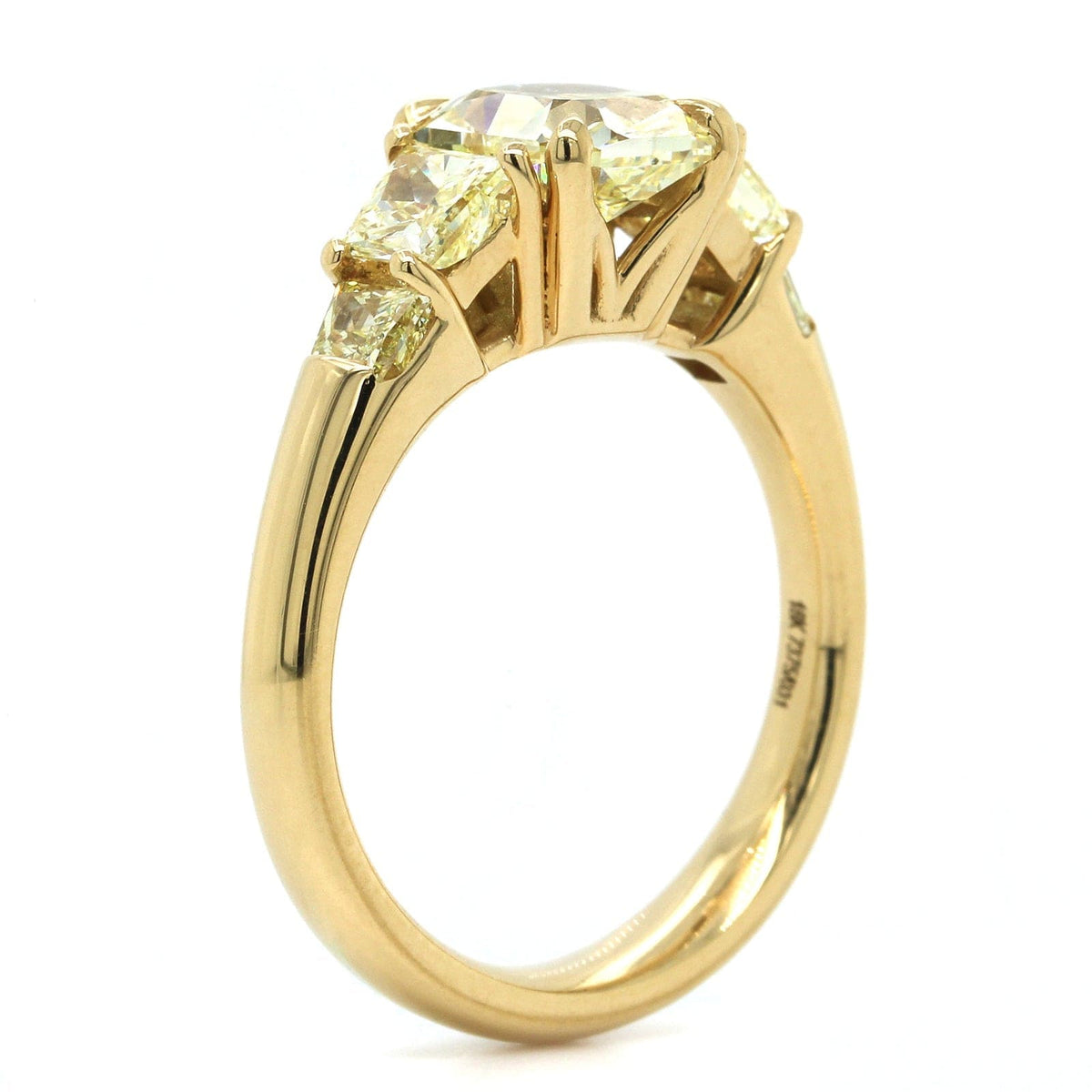 18k Yellow Gold Radiant Cut Fancy Yellow Diamond Engagement Ring
