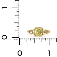 18k Yellow Gold Radiant Cut Fancy Yellow Diamond Engagement Ring