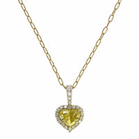 18K Yellow Gold Fancy Yellow Diamond Heart Pendant, 18k yellow gold, Long's Jewelers