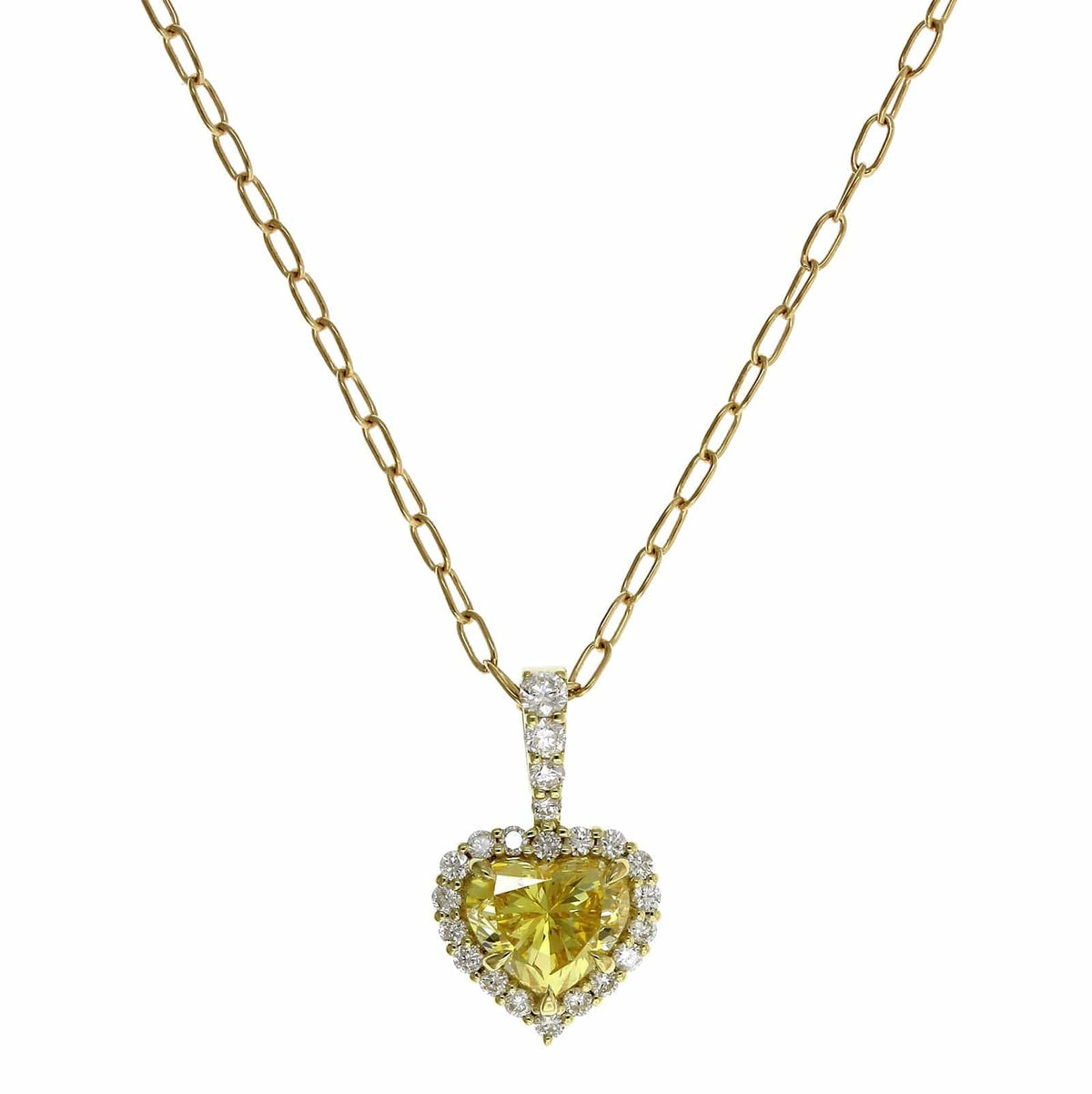 18K Yellow Gold Fancy Yellow Diamond Heart Pendant, 18k yellow gold, Long's Jewelers