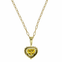 18K Yellow Gold Fancy Yellow Diamond Heart Pendant, 18k yellow gold, Long's Jewelers