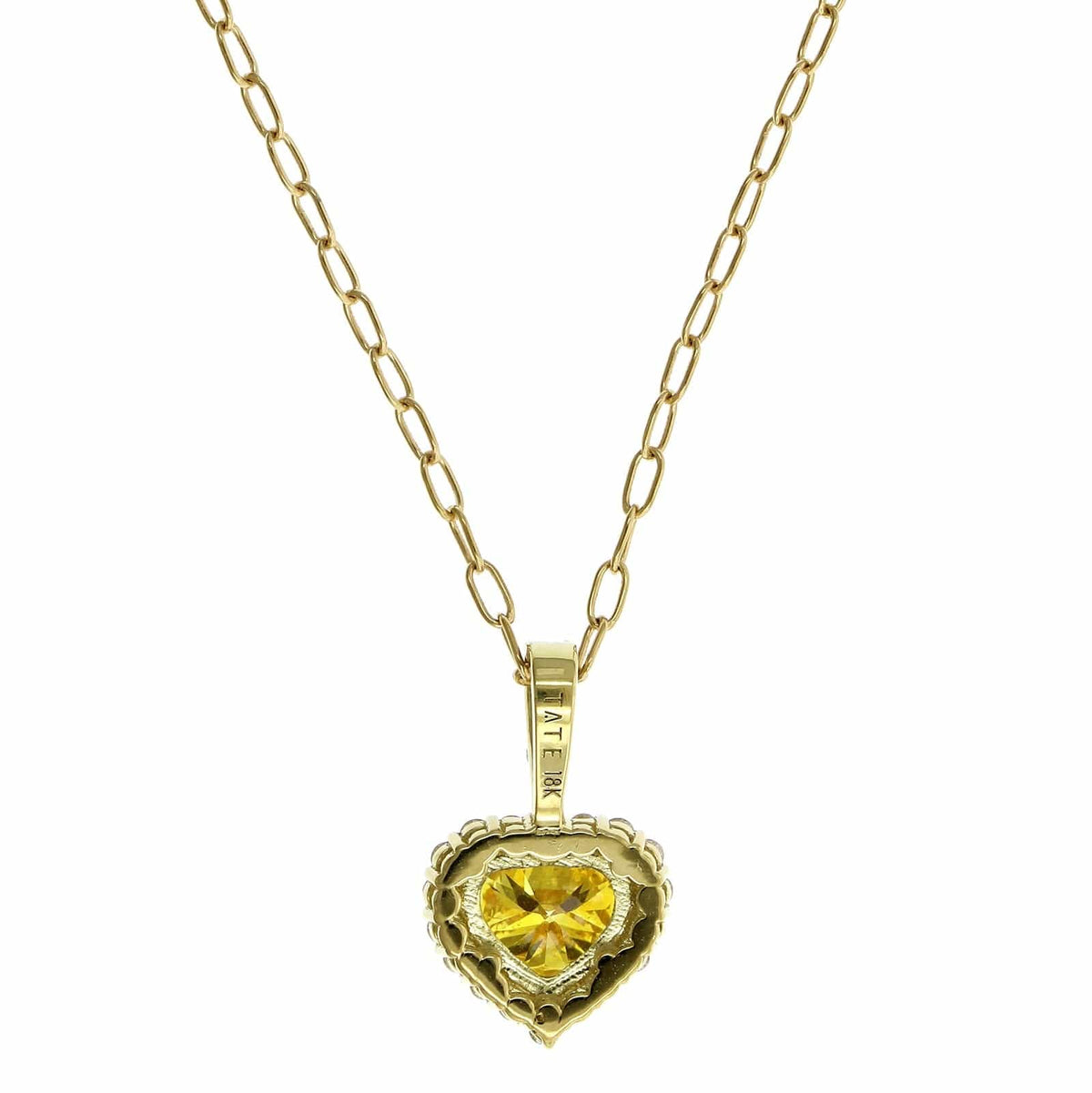 18K Yellow Gold Fancy Yellow Diamond Heart Pendant, 18k yellow gold, Long's Jewelers