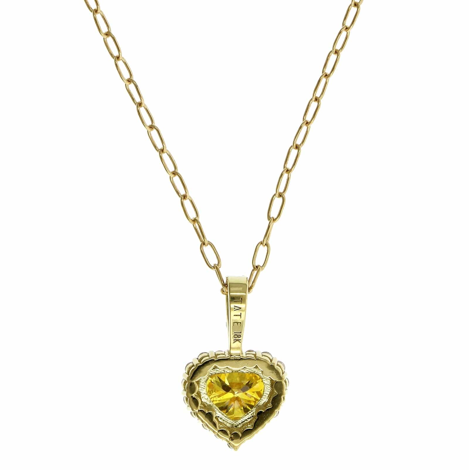 18K Yellow Gold Fancy Yellow Diamond Heart Pendant, 18k yellow gold, Long's Jewelers