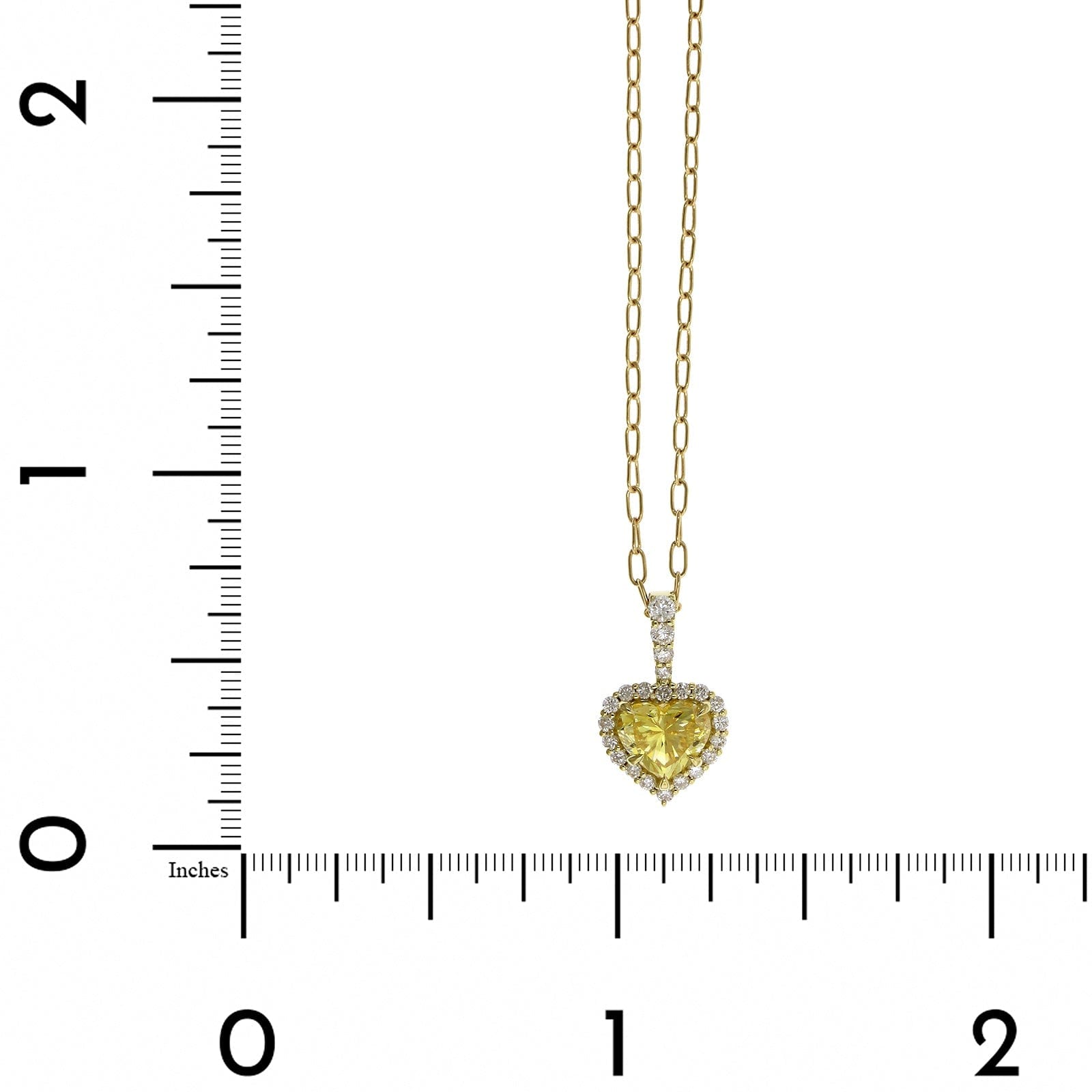 18K Yellow Gold Fancy Yellow Diamond Heart Pendant, 18k yellow gold, Long's Jewelers