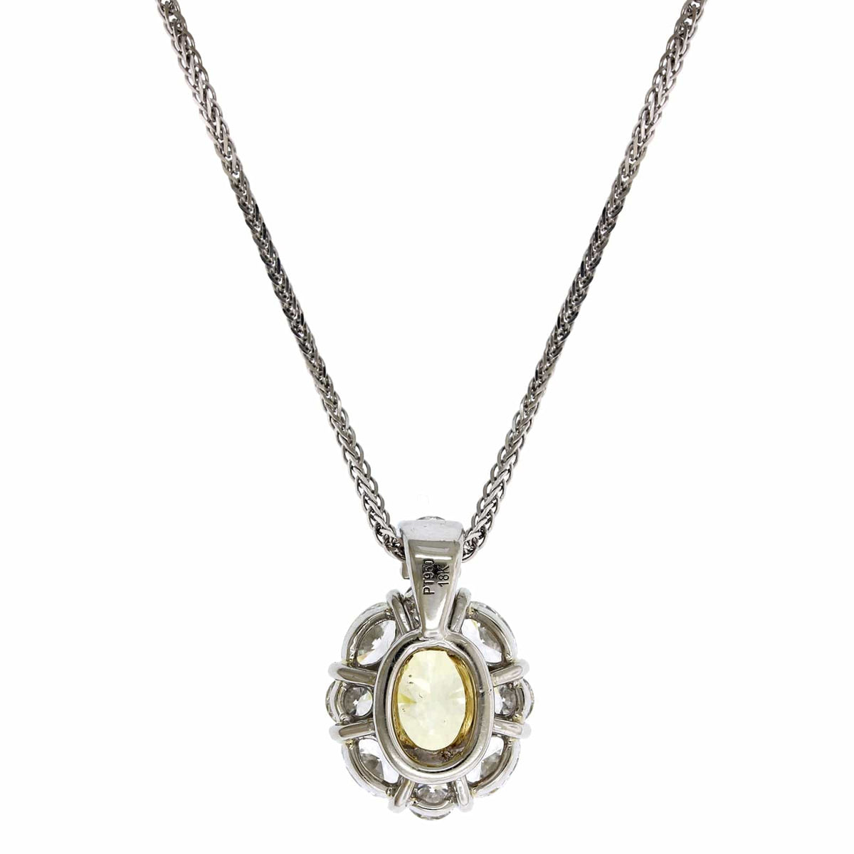 Platinum and 18K Yellow Gold Fancy Yellow Diamond Pendant