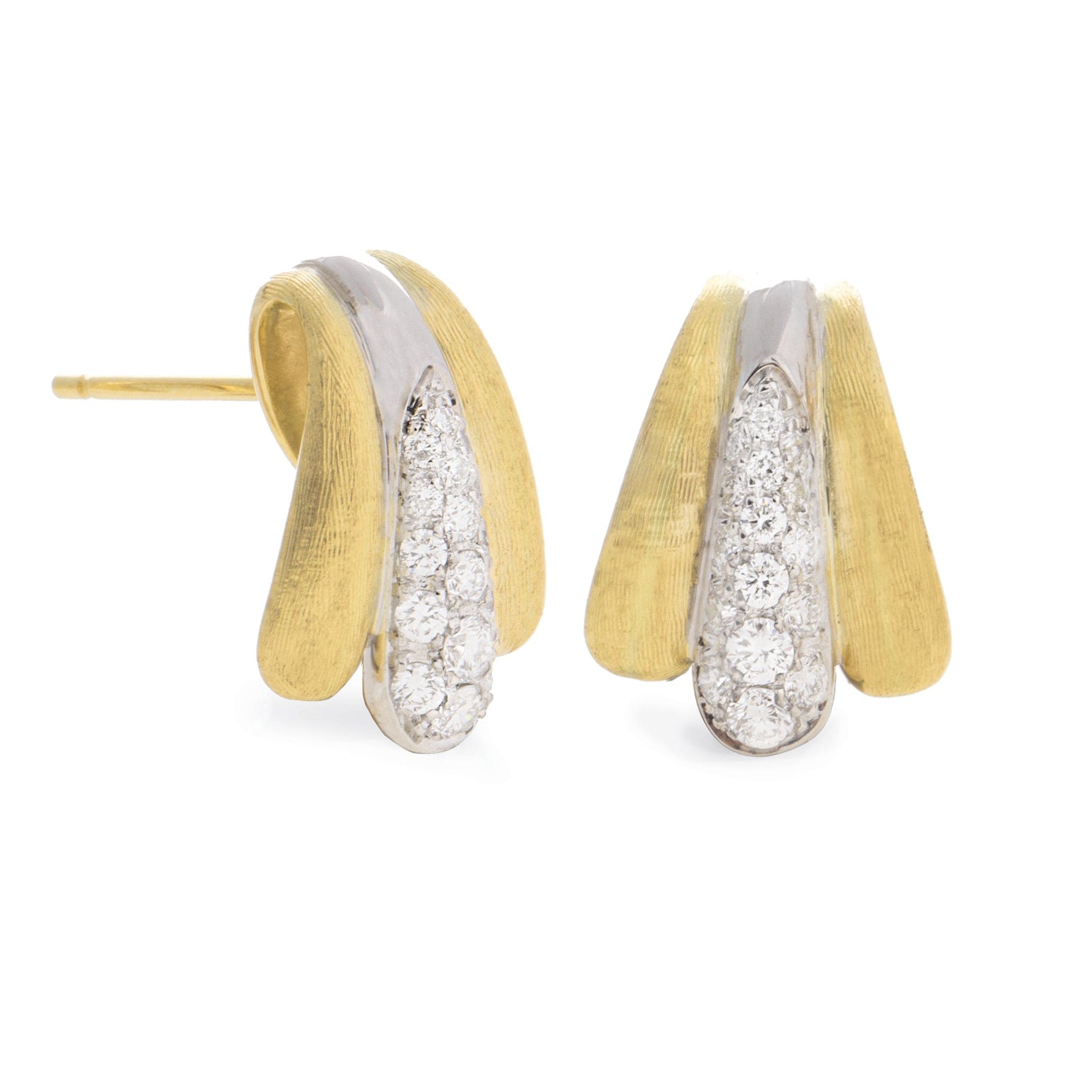 Marco Bicego Lucia 18K Yellow and White Gold and Diamond Earrings
