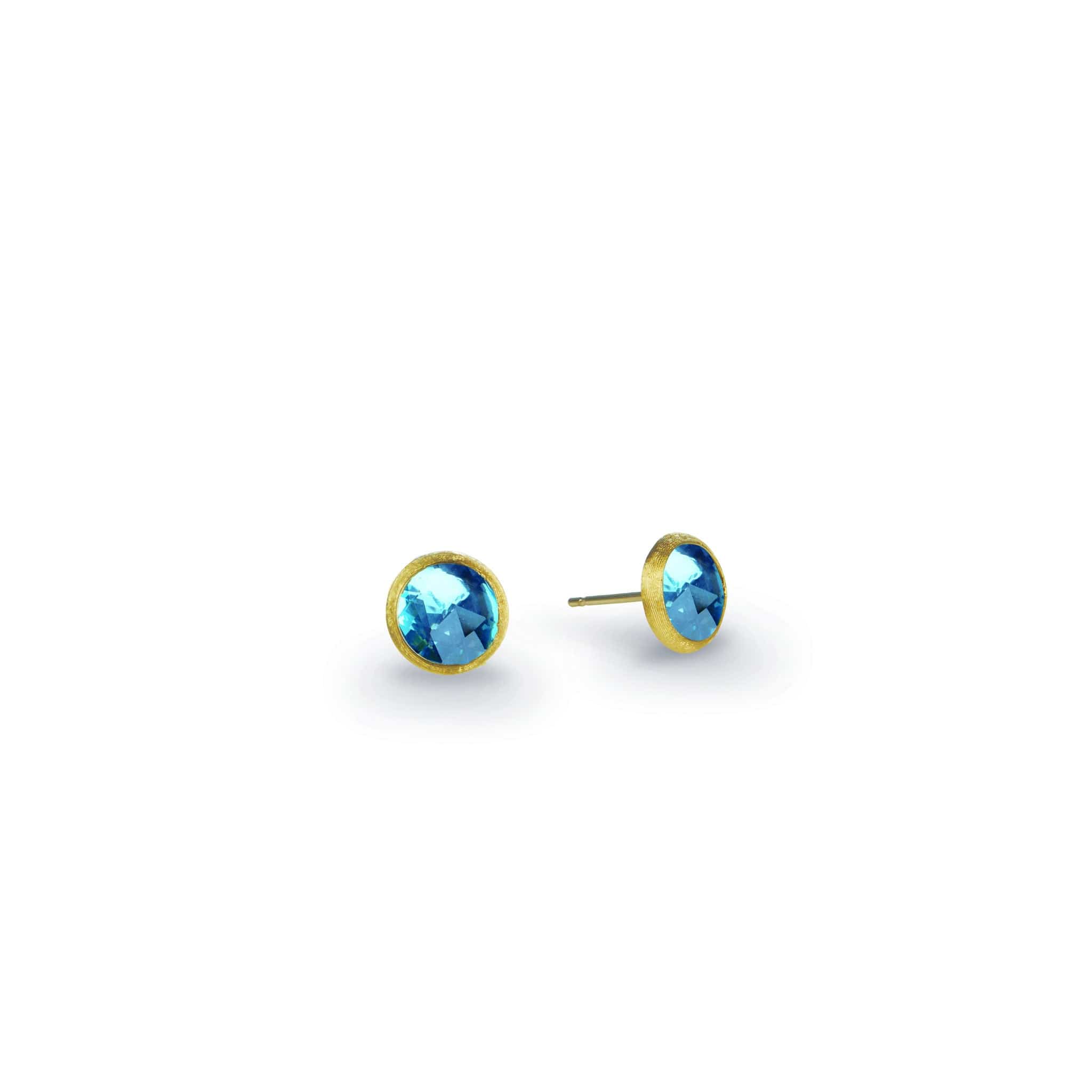 Marco Bicego Jaipur 18K Yellow Gold Blue Topaz Petite Stud Earrings