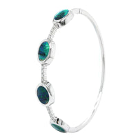 18K White Gold Opal and Diamond Bangle, Long's Jewelers