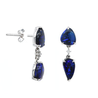 18K White Gold Opal Drop Earrings