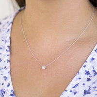 14K White Gold Opal Diamond Halo Pendant