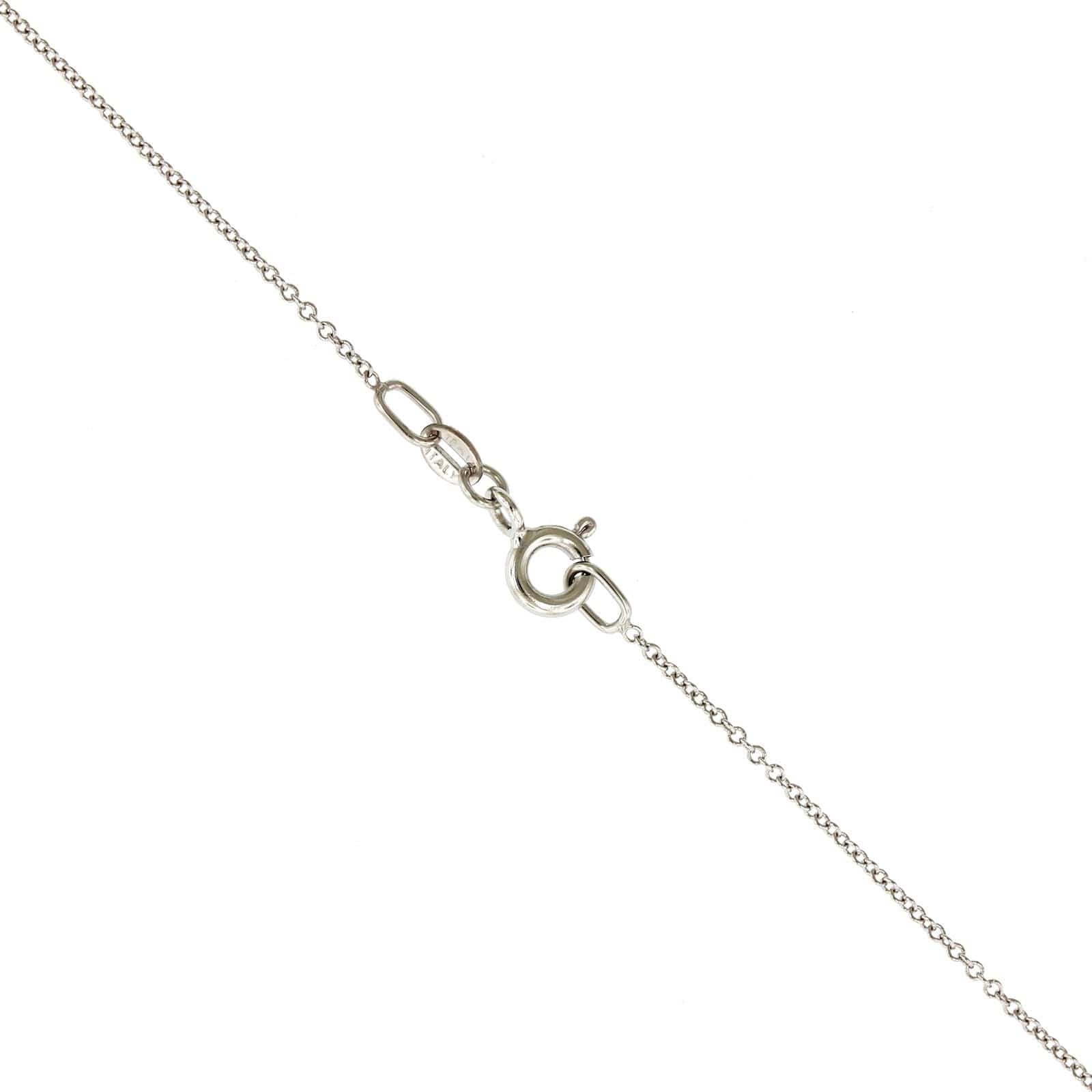 18K White Gold Oval Opal and Diamond Pendant