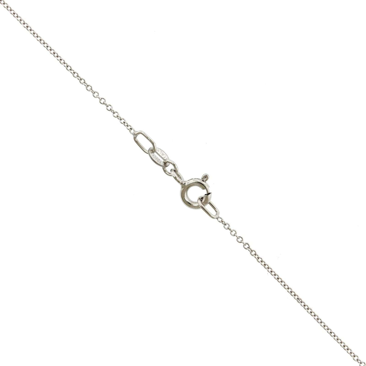 18K White Gold Oval Opal and Diamond Pendant