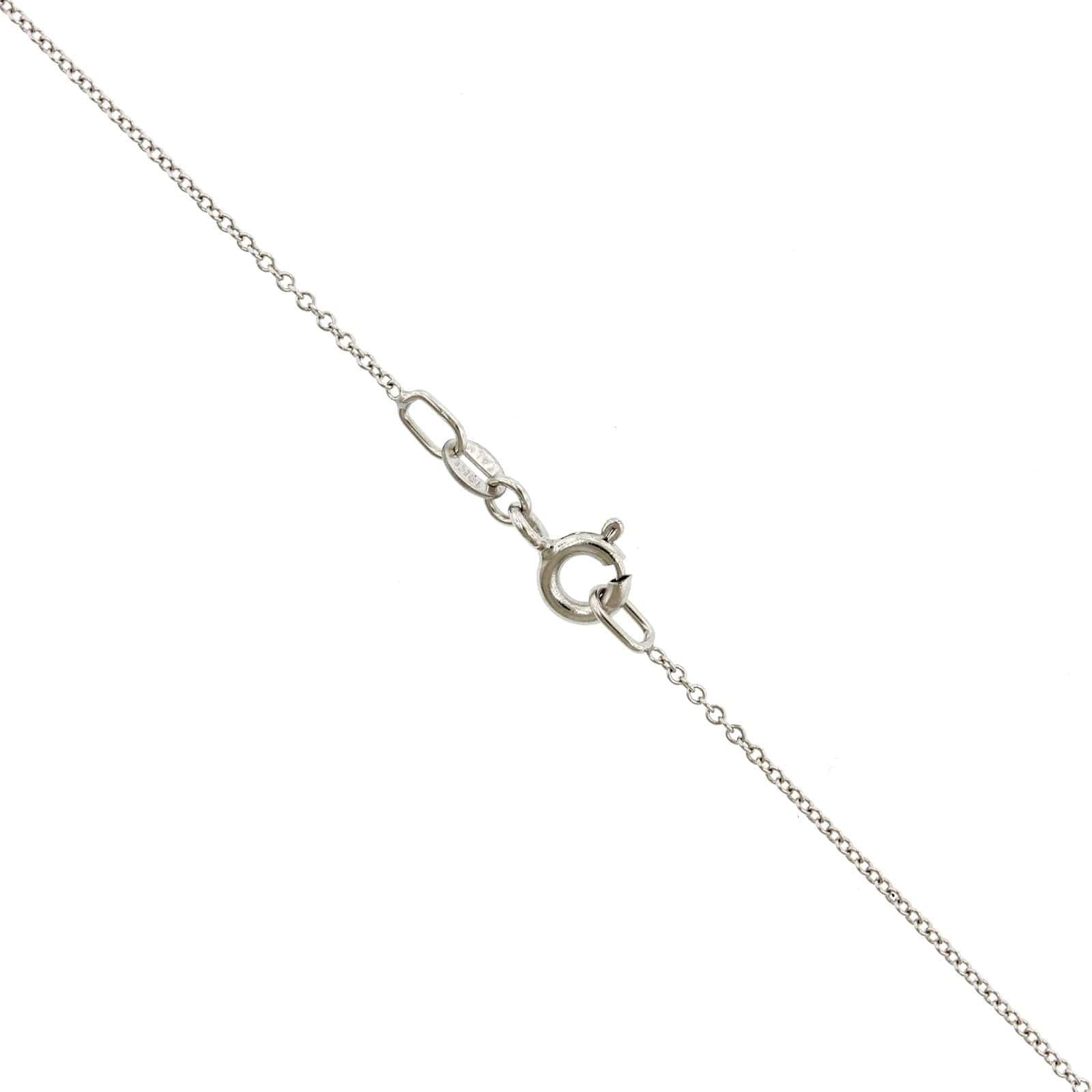 18K White Gold Oval Opal and Diamond Pendant
