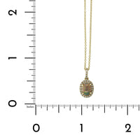 18K Yellow Gold Opal Diamond Halo Pendant, 18K Yellow Gold, Long's Jewelers