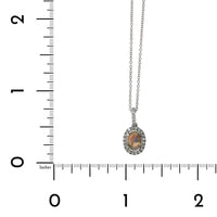 18K White Gold Opal Diamond Halo Pendant, 18K White Gold, Long's Jewelers