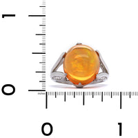 Platinum Crystal Opal Diamond Ring