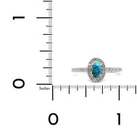18K White Gold Opal Diamond Halo Ring, 18K White Gold, Long's Jewelers